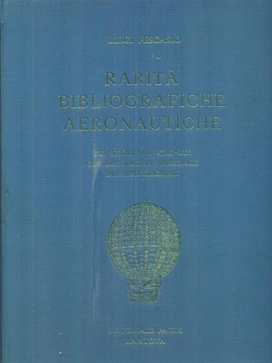 Rarita' bibliografiche aeronautiche - Luigi Pescasio - copertina