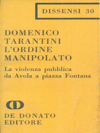 L' ordine manipolato - Domenico Tarantini - copertina
