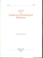 Atti del sodalizio glottologico milanese vol. I/1948