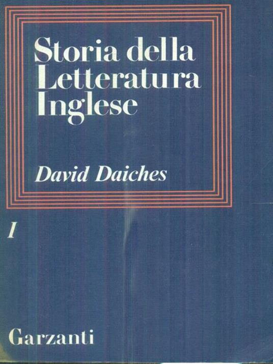 Storia della letteratura inglese vol. I - David Daiches - copertina
