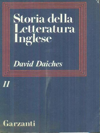 Storia della letteratura inglese vol. II - David Daiches - copertina