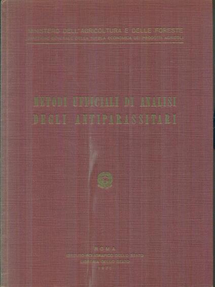 Metodi ufficiali di analisi degli antiparassitari - copertina