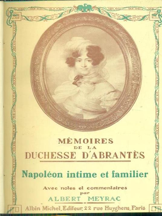 Memoires de la duchesse d'Abrantes 4vv - Albert Meyrac - copertina