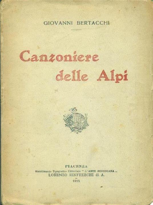 Canzoniere delle Alpi - Giovanni Bertacchi - copertina