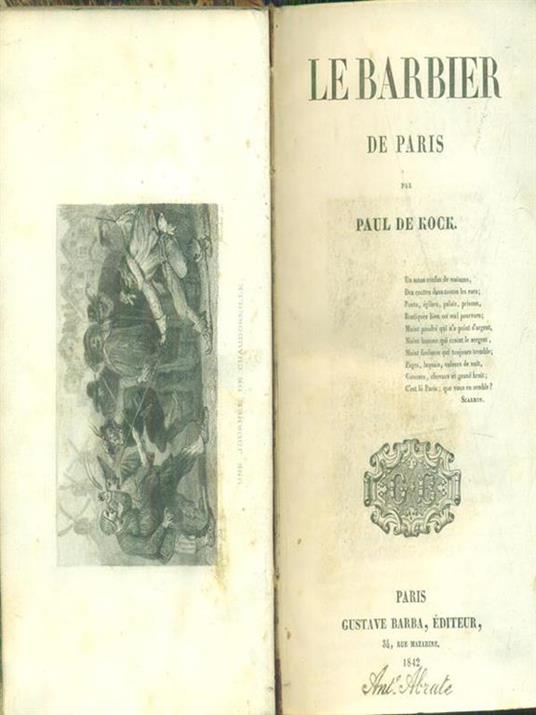 Le barber de Paris - Paul De Kock - copertina