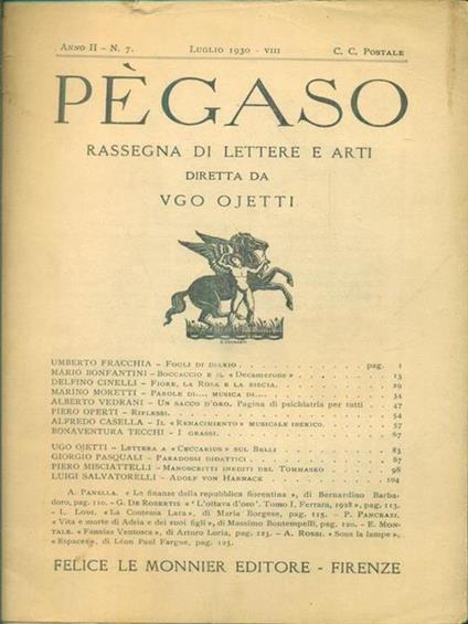 Pegaso n. 7/luglio 1930 - copertina