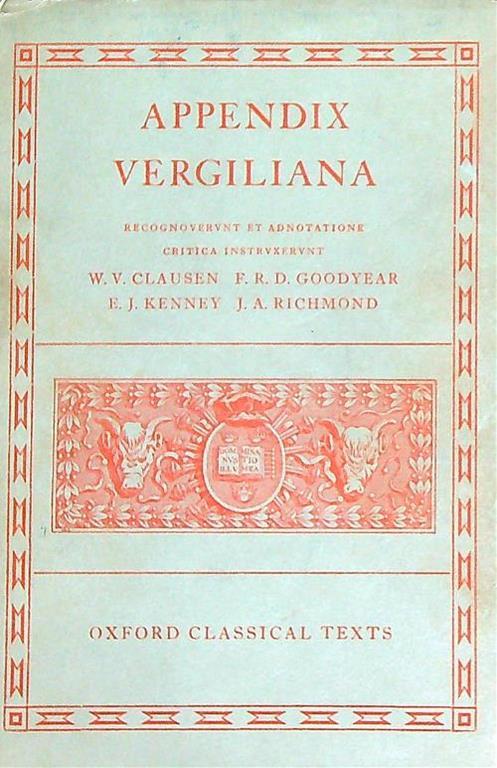 Appendix Vergiliana - copertina