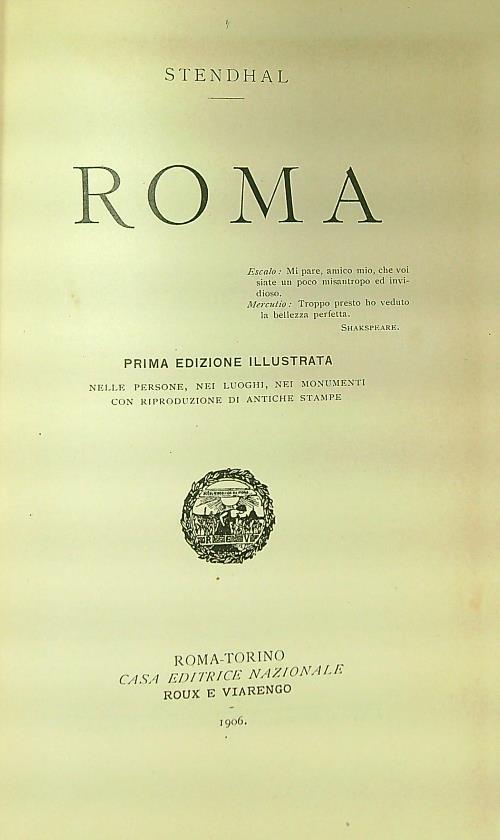 Roma - Stendhal - copertina