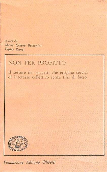 Non per profitto - copertina