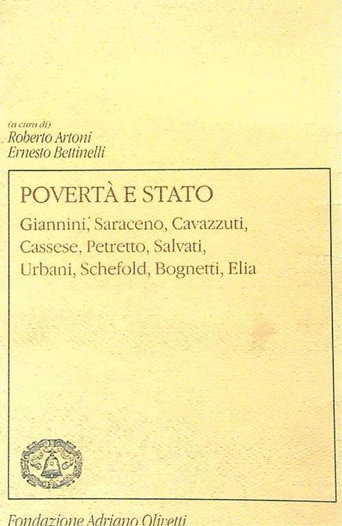 Povertà e Stato - Roberto Artoni,Ernesto Bettinelli - copertina