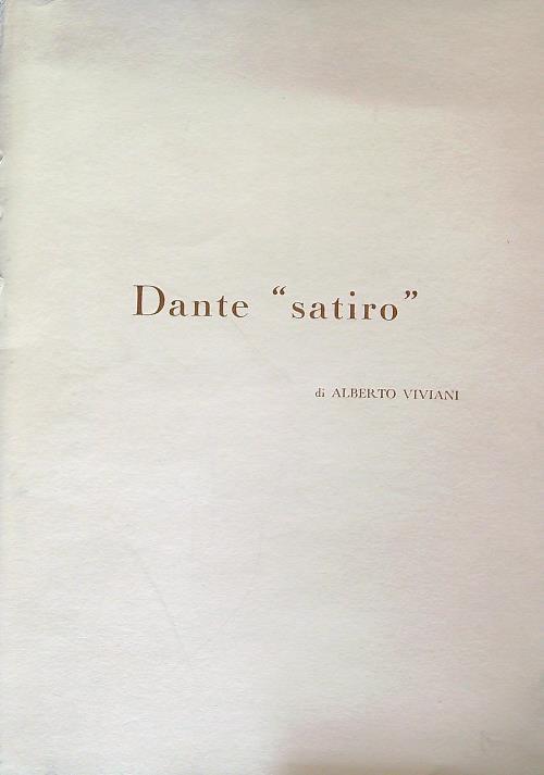 Dante Satiro - Alberto Viviani - copertina