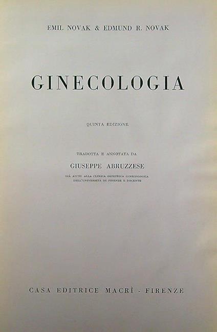 Ginecologia - Emil Novak - copertina