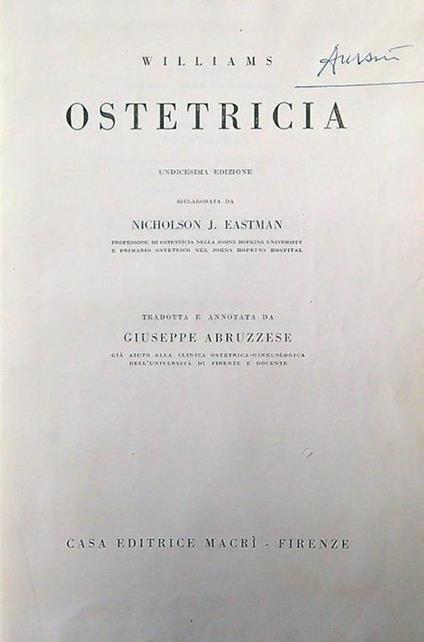 Ostetricia - Nicholson Eastman - copertina