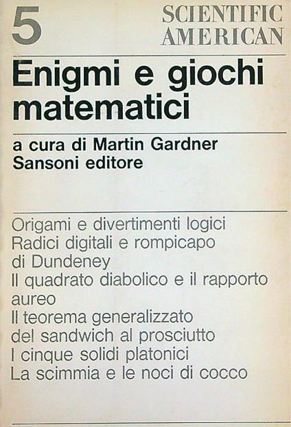 Enigmi e giochi matematici 5 - Martin Gardner - copertina