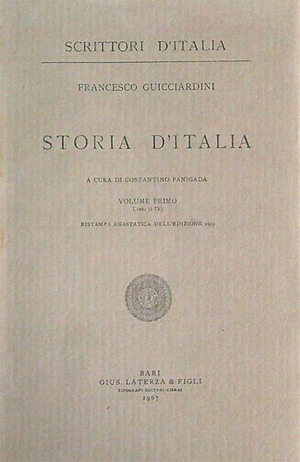 Storia d'Italia 5 voll - Francesco Guicciardini - copertina