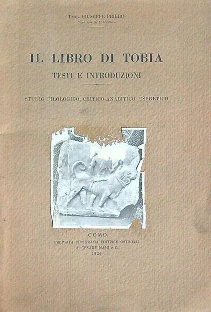 libro di Tobia - Giuseppe Pero - copertina