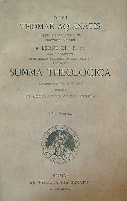 Summa Theologica Pars Tertia - Tommaso d'Aquino (san) - copertina