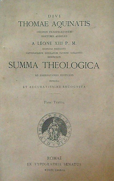 Summa Theologica Pars Tertia - Tommaso d'Aquino (san) - copertina