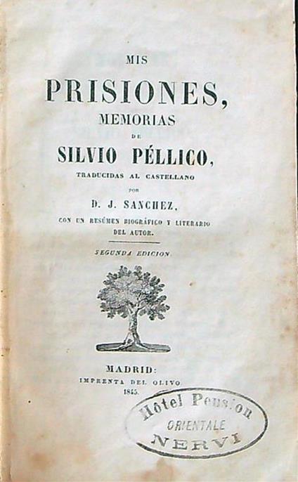 Mis Prisiones - Silvio Pellico - copertina