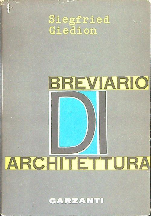 Breviario di architettura - Siegfried Giedion - copertina