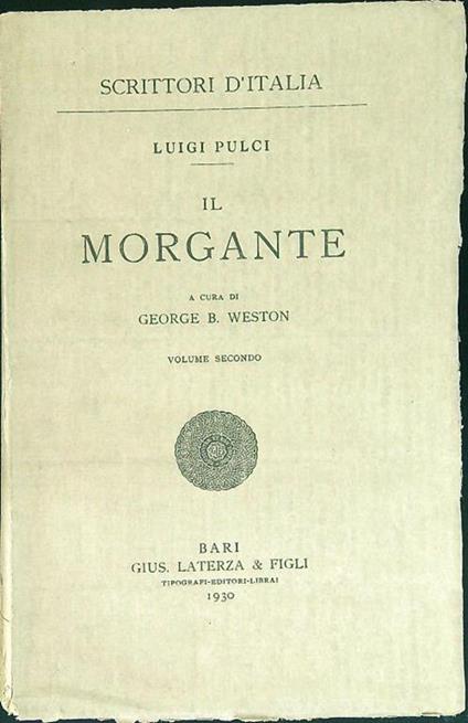 morgante Volume secondo - Luigi Pulci - copertina