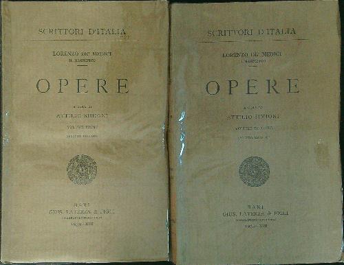 Lorenzo Dè Medici Opere 2 vv - Attilio Simioni - copertina