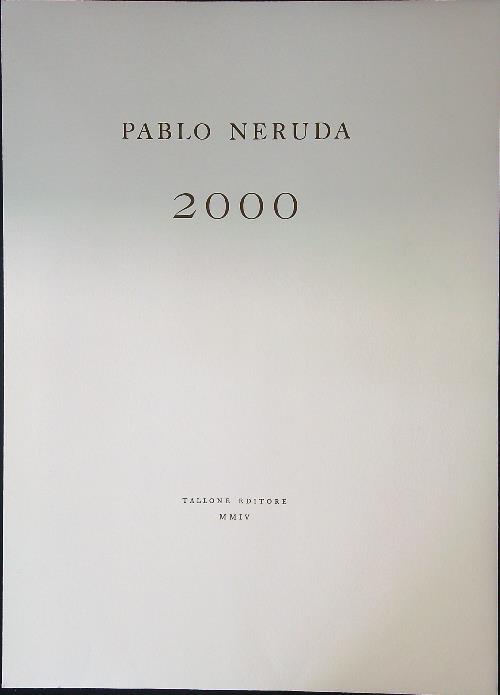 Pablo Neruda 2000 - copertina