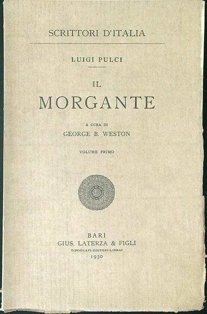 Il morgante Vol 1 - Luigi Pulci - copertina