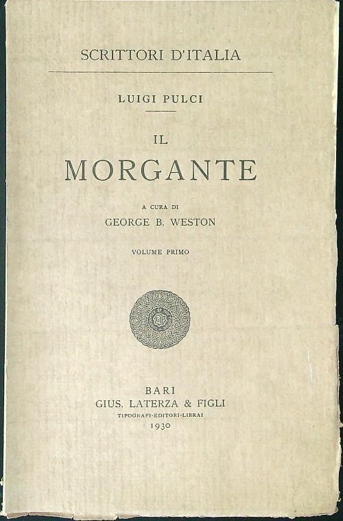 Il morgante Vol 1 - Luigi Pulci - copertina