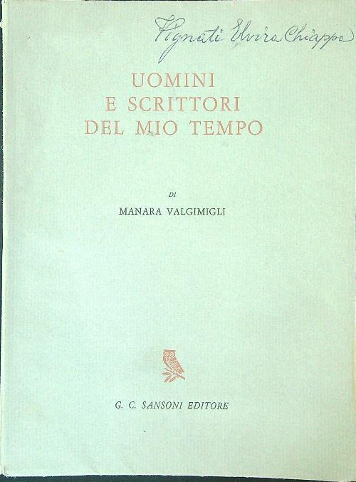 Uomini e scrittori del mio tempo - Manara Valgimigli - copertina