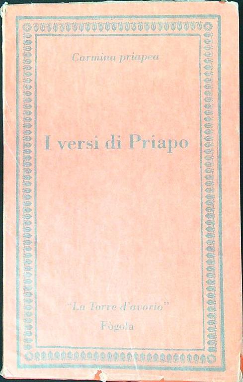 I versi di Priapo - Carmina Priapea - copertina