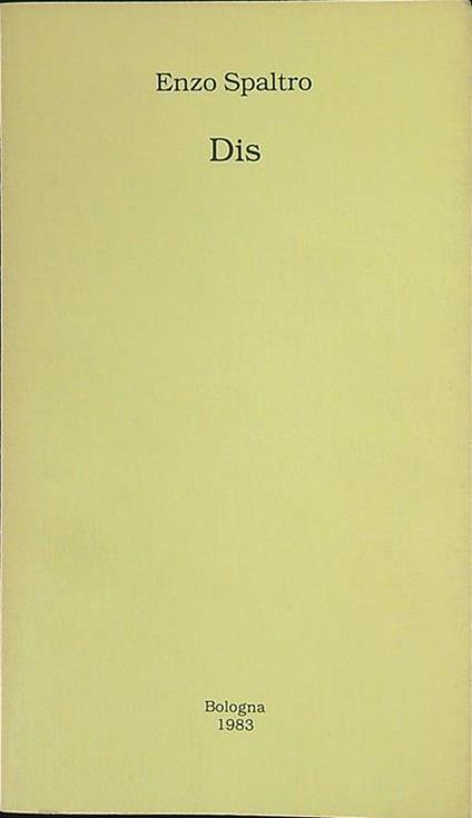 Dis - Enzo Spaltro - copertina