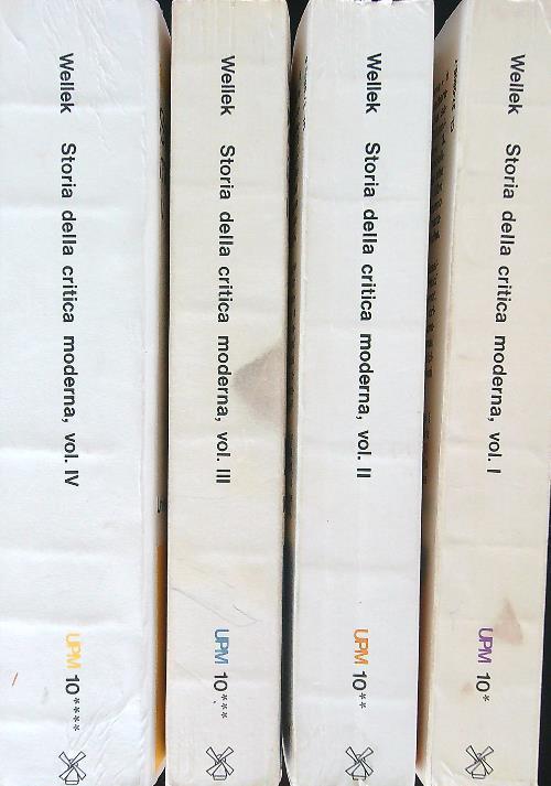 Storia della critica moderna 4 vv - René Wellek - copertina
