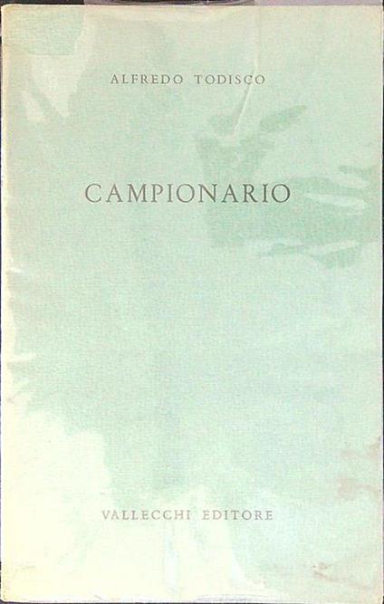 Campionario - Alfredo Todisco - copertina