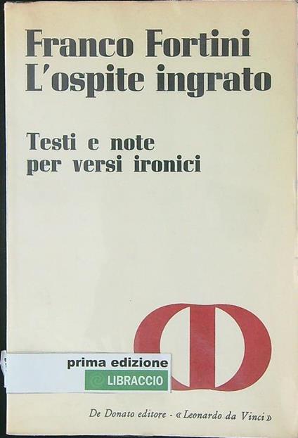 L' ospite ingrato - Franco Fortini - copertina
