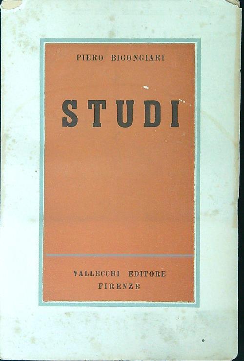 Studi - Piero Bigongiari - copertina