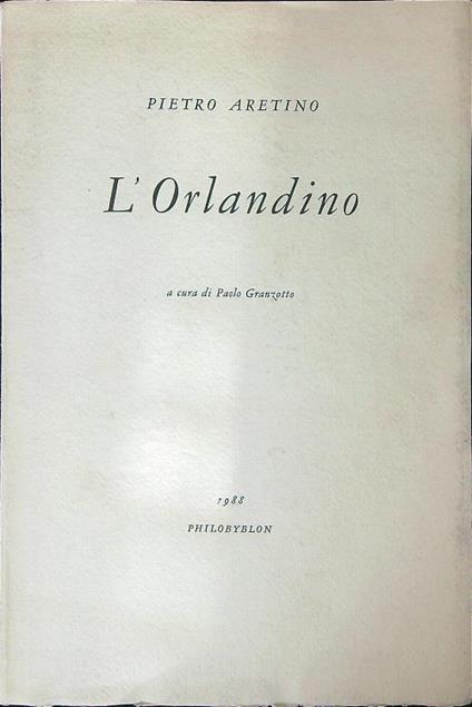 L' Orlandino - Pietro Aretino - copertina