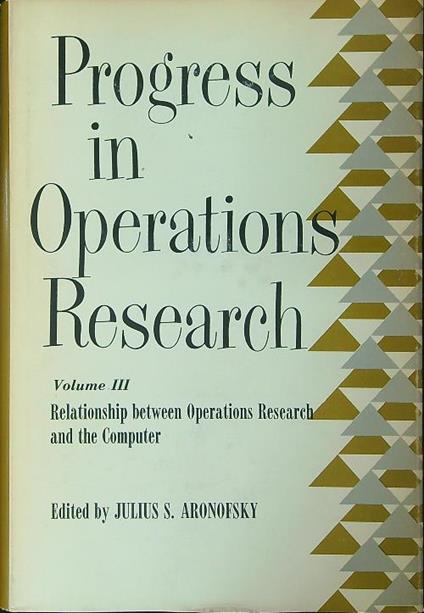 Progress in operations research Vol III - copertina