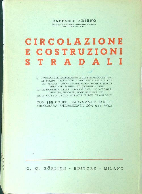 Circolazione e costruzioni stradali - Raffaele Ariano - copertina