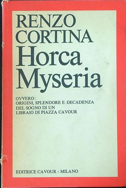 Horca Myseria - Renzo Cortina - copertina