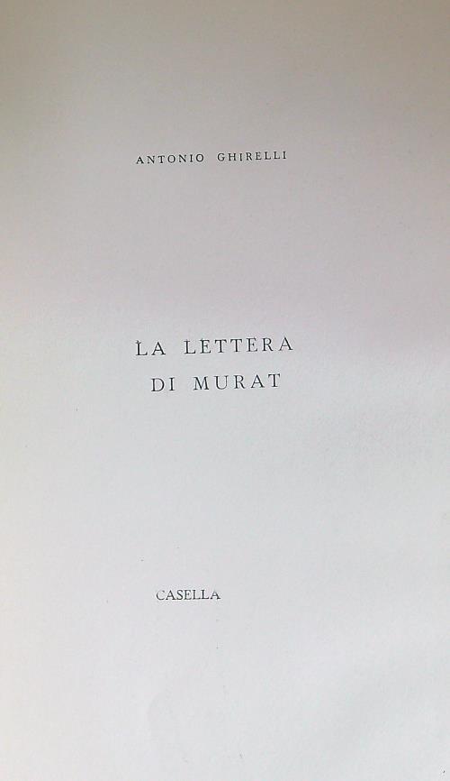 La lettera di Murat - Antonio Ghirelli - copertina