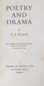 Poetry and drama
