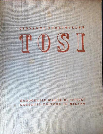 Tosi - Giovanni Scheiwiller - copertina
