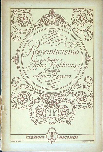 Romanticismo - Arturo Rossato - copertina