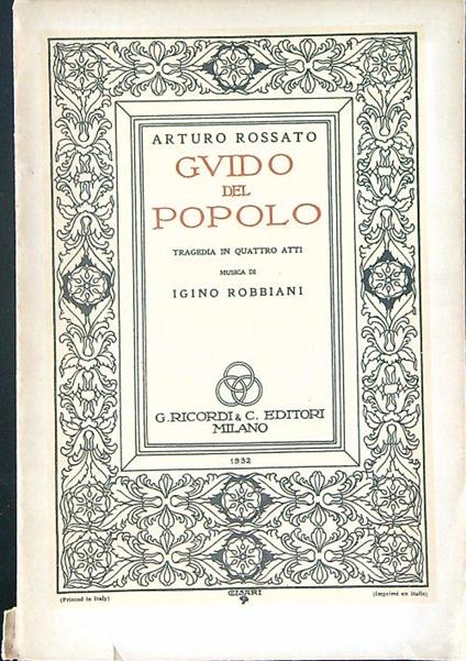 Guido del popolo - Arturo Rossato - copertina