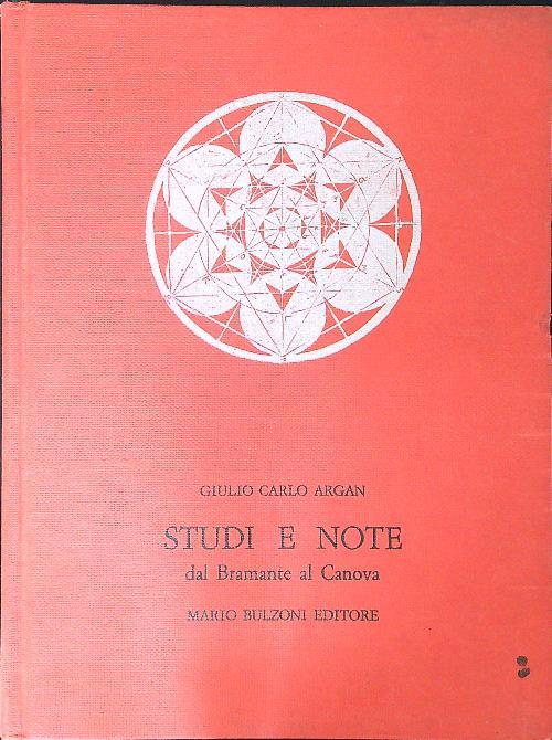 Studi e note - Giulio Carlo Argan - copertina
