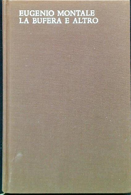 La bufera e altro - Eugenio Montale - copertina