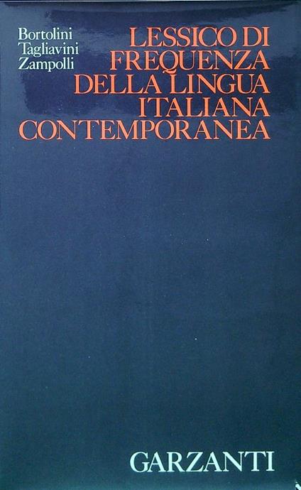 Lessico di frequenza della lingua italiana contemporanea - S. Bortolini - copertina