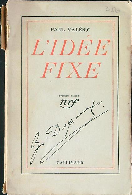 L' idee fixe - Paul Valéry - copertina