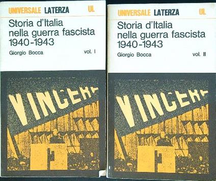 Storia d'Italia nella guerra fascista 1940-1943 2 vv - Giorgio Bocca - copertina